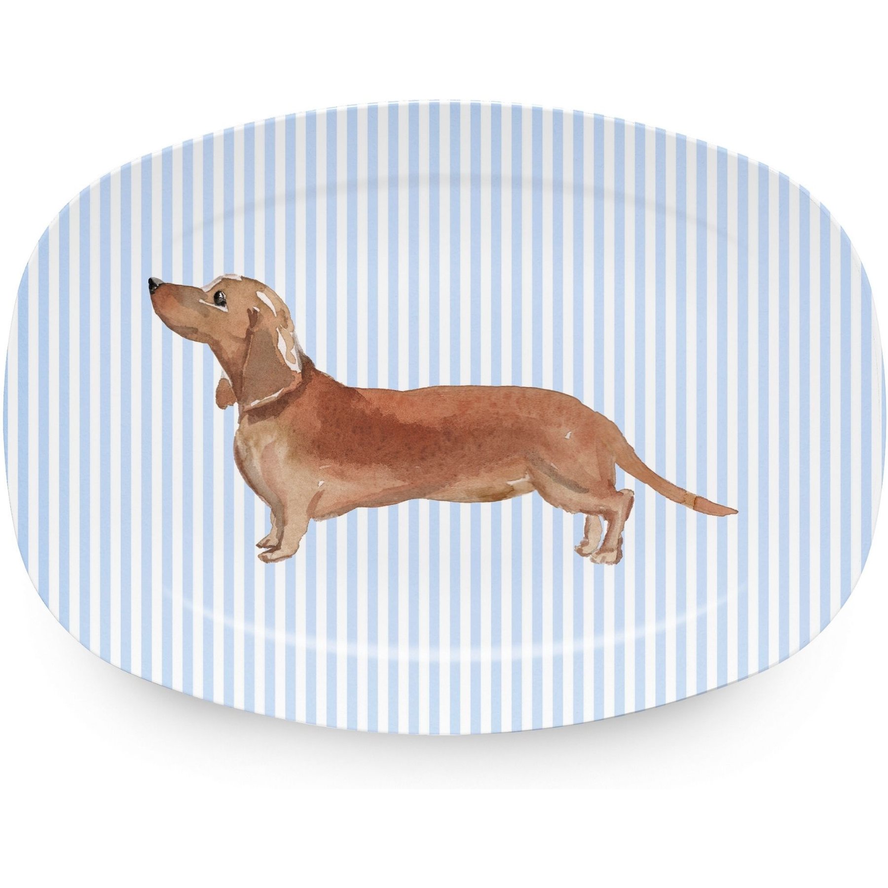 Mariposa Best Friends Tan Dachshund Serving Platter, Blue