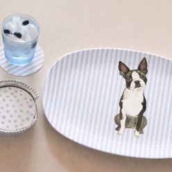 Mariposa Best Friends Boston Terrier Serving Platter, Blue slide 2 of 2