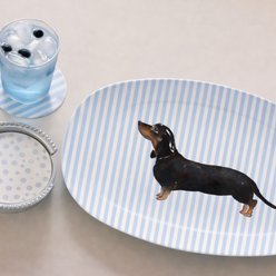 Mariposa Best Friends Black & Tan Dachshund Serving Platter, Blue slide 2 of 2