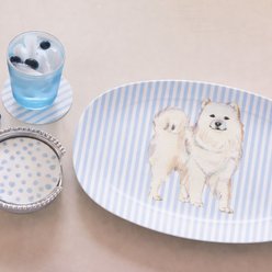 Mariposa Best Friends Samoyed Serving Platter, Blue slide 2 of 2