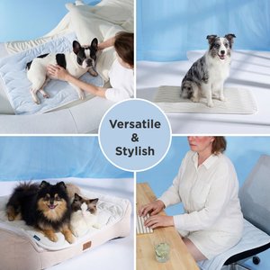 Bedsure Basic Thin Cooling Fully Machine Washable Dog Mat, Blue, Large Crate