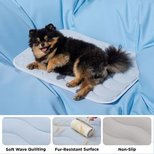 Bedsure Basic Thin Cooling Fully Machine Washable Dog Mat, Blue, Large Crate