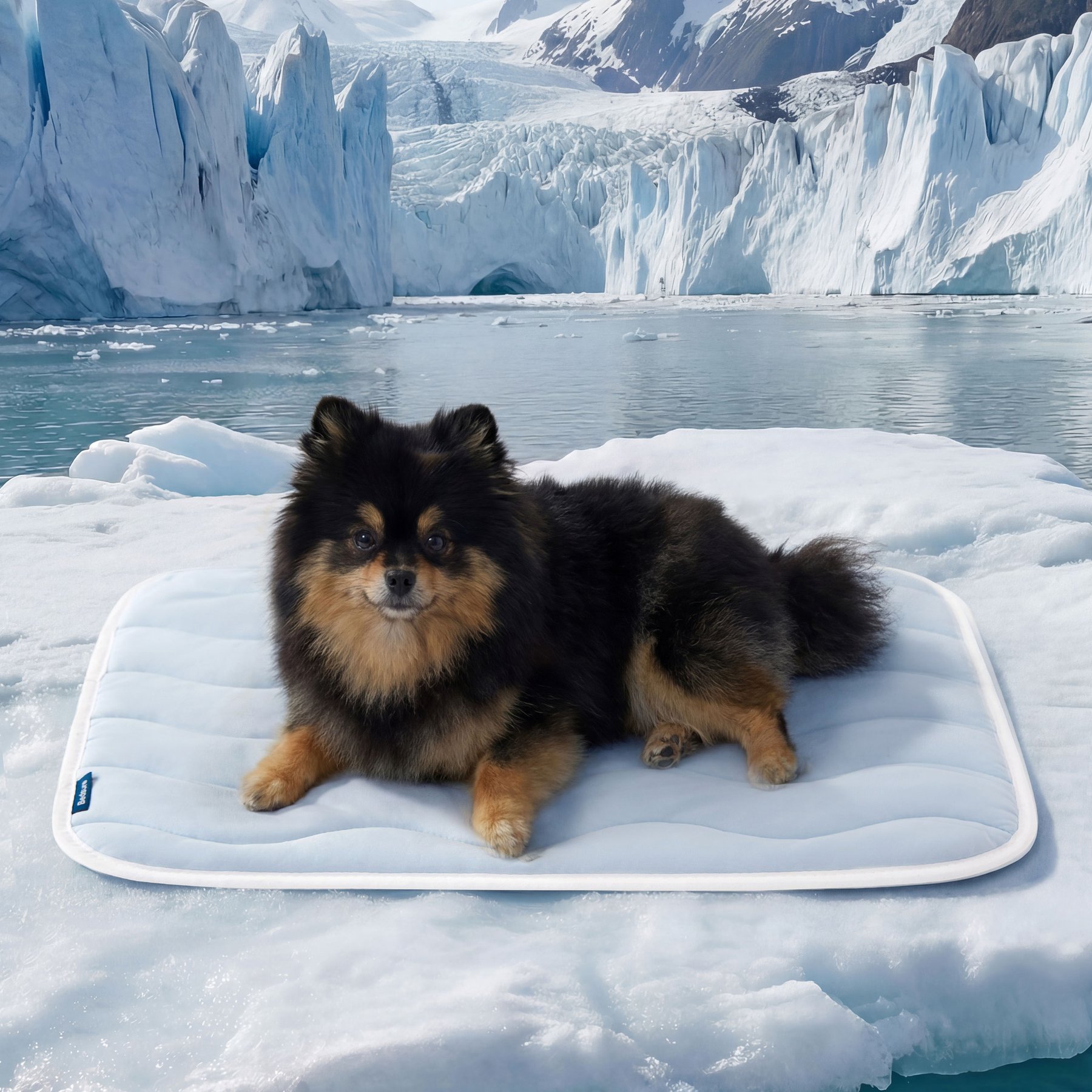 Bedsure Basic Thin Cooling Fully Machine Washable Dog Mat, Blue, Small