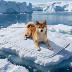 Bedsure Basic Thin Cooling Fully Machine Washable Dog Mat, Blue, Large Crate slide 1 of 7