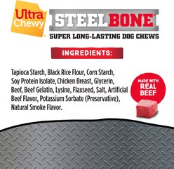 Ultra Chewy UC Steel Large Beef Flavored Dog Bone, 13.9-oz bag, 3 count slide 2 of 5