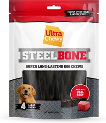 Ultra Chewy UC Steel Large Beef Flavored Dog Bone, 13.9-oz bag, 3 count