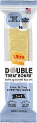 Ultra Chewy UC Double Treat Bone Blueberry Yogurt Dog Dental Chew Treats, 2.8-oz bag, 5 count