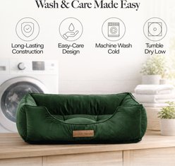 MODERN THREADS Luxury Tufted Velvet Cuddler Dog & Cat Bed with Removable Cover, Forest Green, Large slide 2 of 6