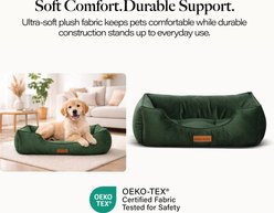MODERN THREADS Luxury Tufted Velvet Cuddler Dog & Cat Bed, Forest Green, Medium slide 2 of 6