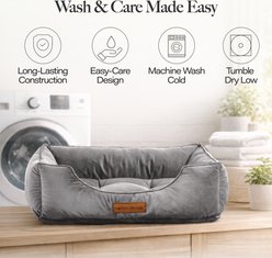 MODERN THREADS Luxury Tufted Velvet Cuddler Dog & Cat Bed with Removable Cover, Charcoal, X-Large slide 2 of 6