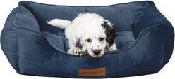 MODERN THREADS Luxury Tufted Velvet Cuddler Dog & Cat Bed, Denim, Medium