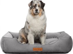 MODERN THREADS Luxury Tufted Velvet Cuddler Dog & Cat Bed with Removable Cover, Charcoal, X-Large