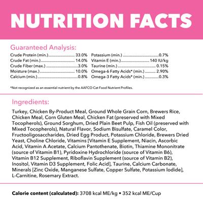 Show full view: Iams Proactive Health Sensitive Digestion & Skin Turkey Dry Cat Food, 13-lb bag slide 6 of 9