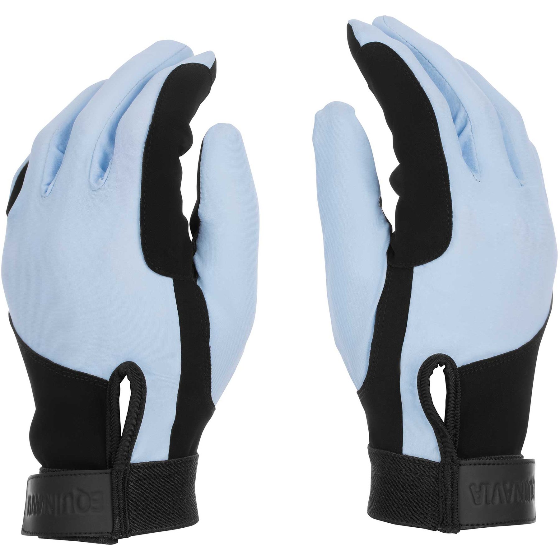 Equinavia Klara Schooling Horse Riding Gloves, Black/Sweet Blue, 7