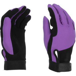 Equinavia Klara Schooling Horse Riding Gloves, Black/Deep Lavender, 7