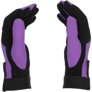 Equinavia Klara Schooling Horse Riding Gloves, Black/Deep Lavender, 7