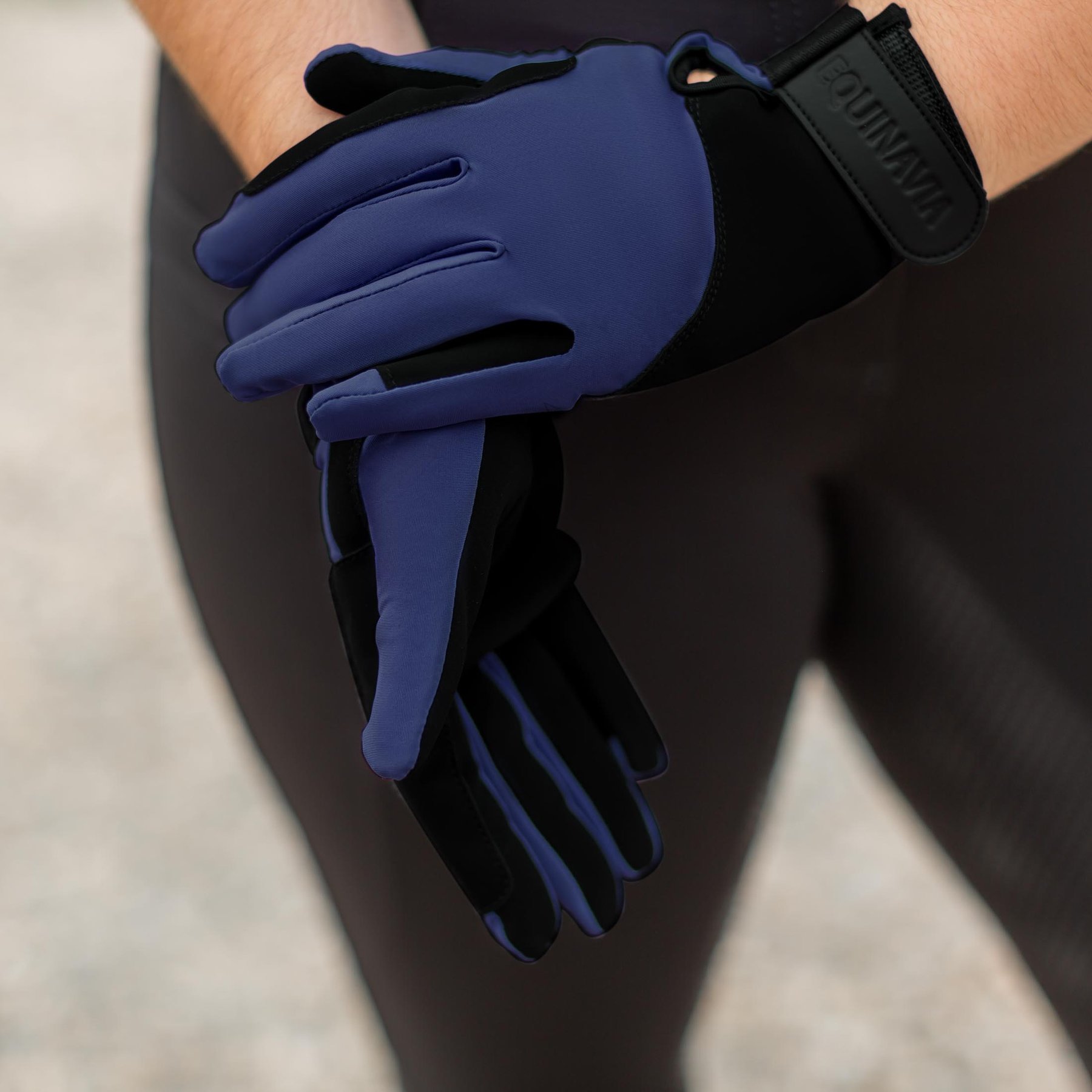 Equinavia Klara Schooling Horse Riding Gloves, Navy, 10