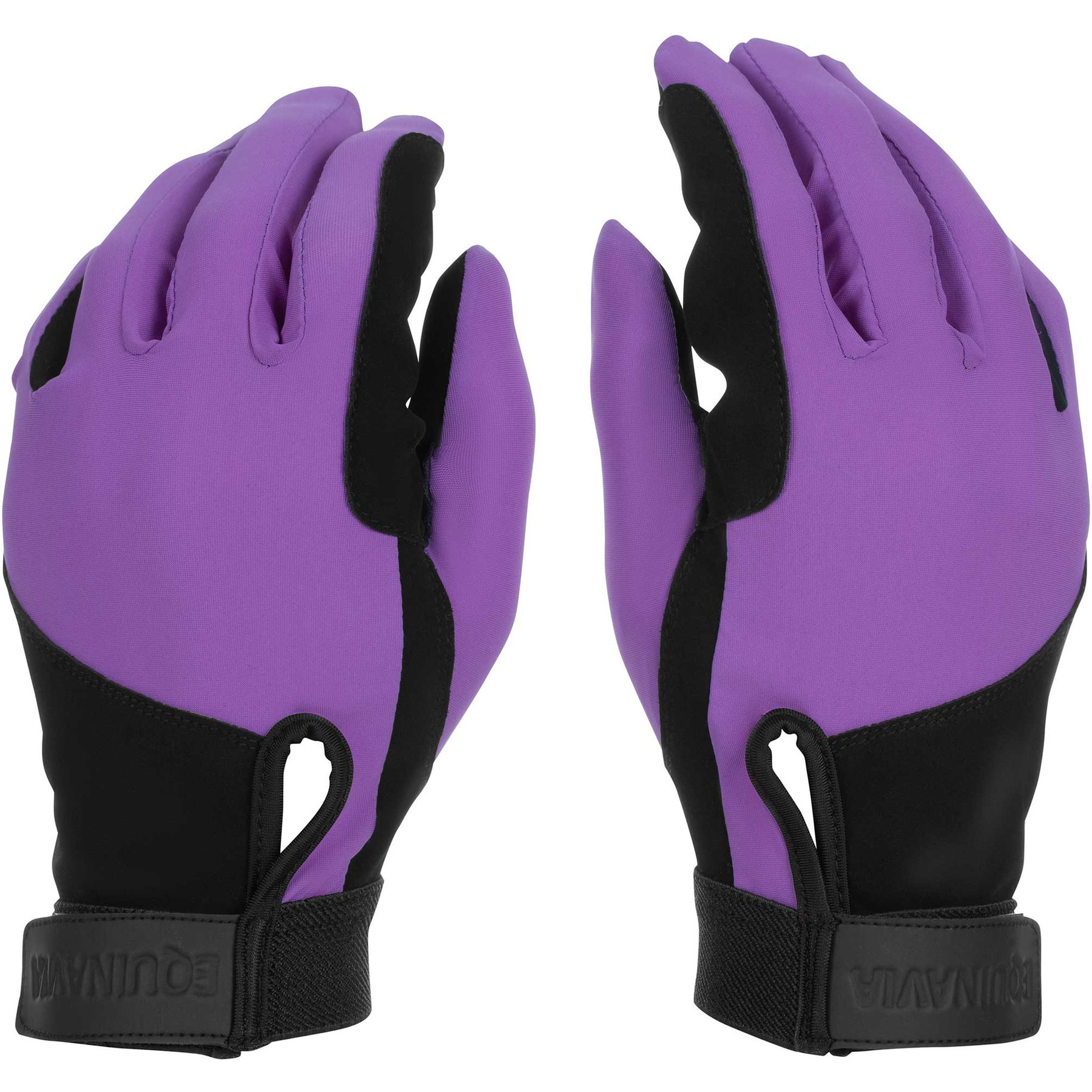 Equinavia Britta Kids Schooling Horse Riding Gloves, Black/Deep Lavender, 5