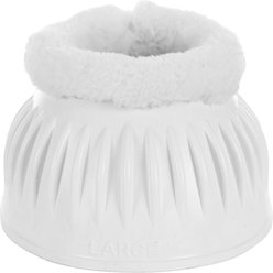 Equinavia Double Lock Fleece Top Rubber Horse Bell Boots, White, Large slide 2 of 4