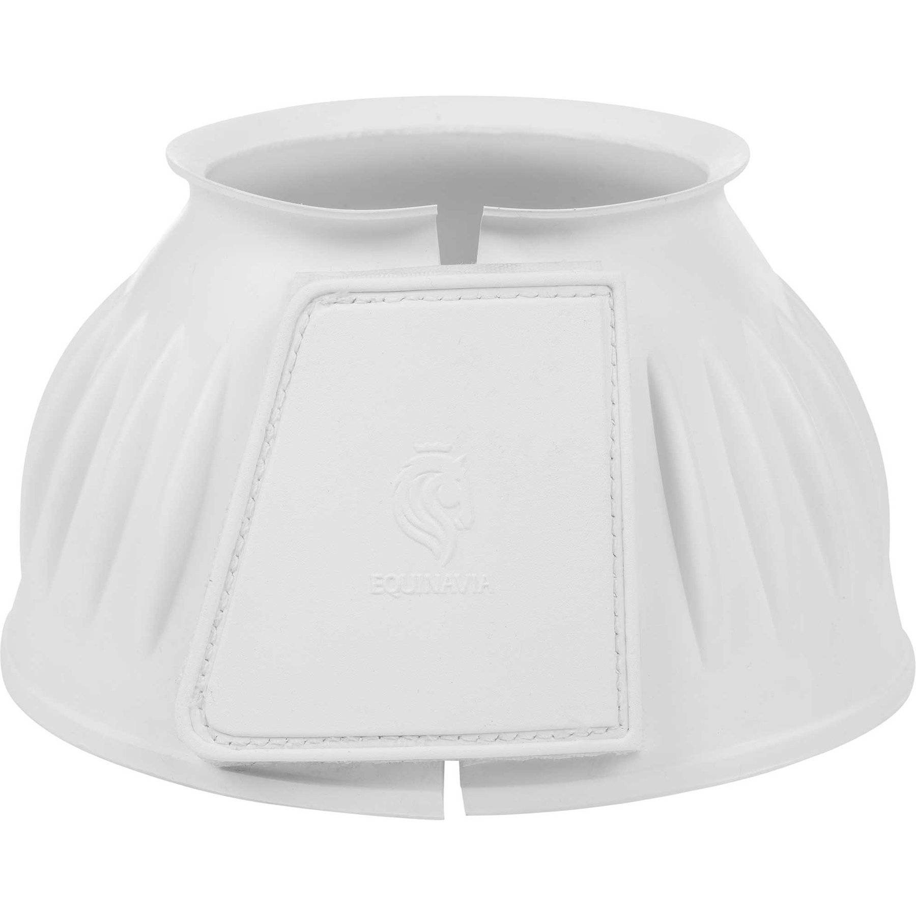 Equinavia Double Lock Rubber Horse Bell Boots, White, XX-Large