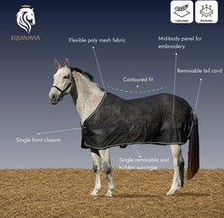 Equinavia Sol Ringside Scrim Horse Sheet, Navy, Large slide 2 of 4
