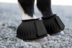 Equinavia Double Lock Rubber Horse Bell Boots, Black, X-Large slide 2 of 2