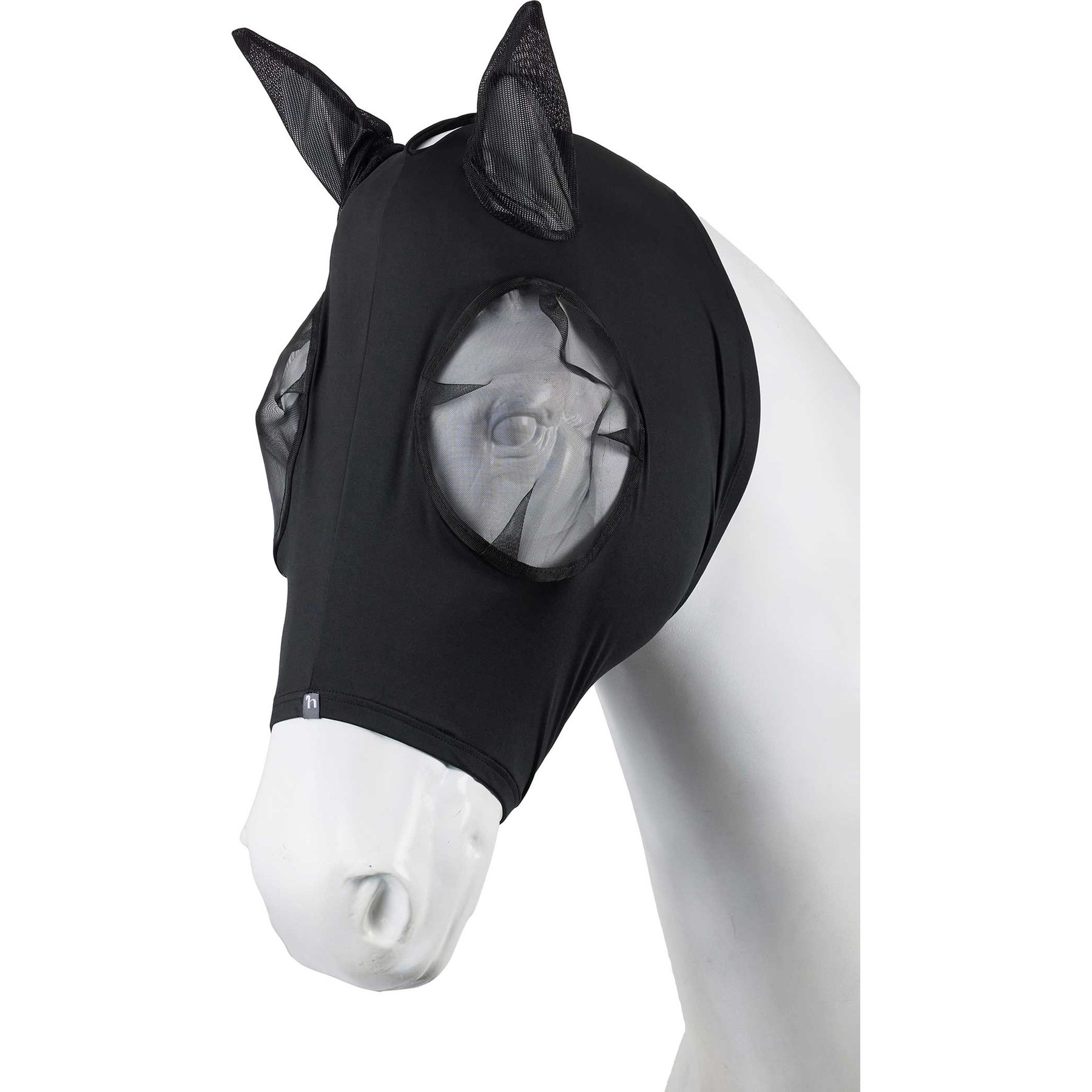 Horze Elastic Pull-On Horse Fly Mask, Black, Cob
