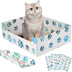 Pet Fit For Life Disposable Cat Litter Box with Scoop, Medium, 3 count