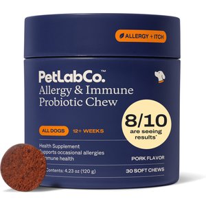 PetLabCo. Allergy & Immune Probiotic Pork Flavored Chew Supplement for Dogs, 30 count