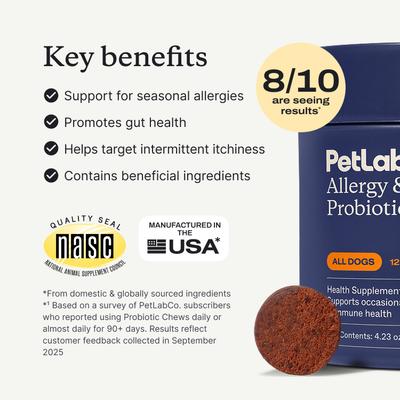 Show full view: PetLab Co. Allergy & Immune Probiotic Chew Supplement for Dogs, 30 count slide 3 of 9