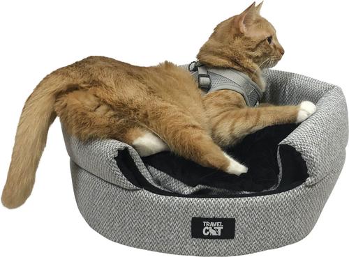 Show full view: Travel Cat The Meowbile Home Convertible Pillow Cat Cave Bed, Heather Grey slide 3 of 8