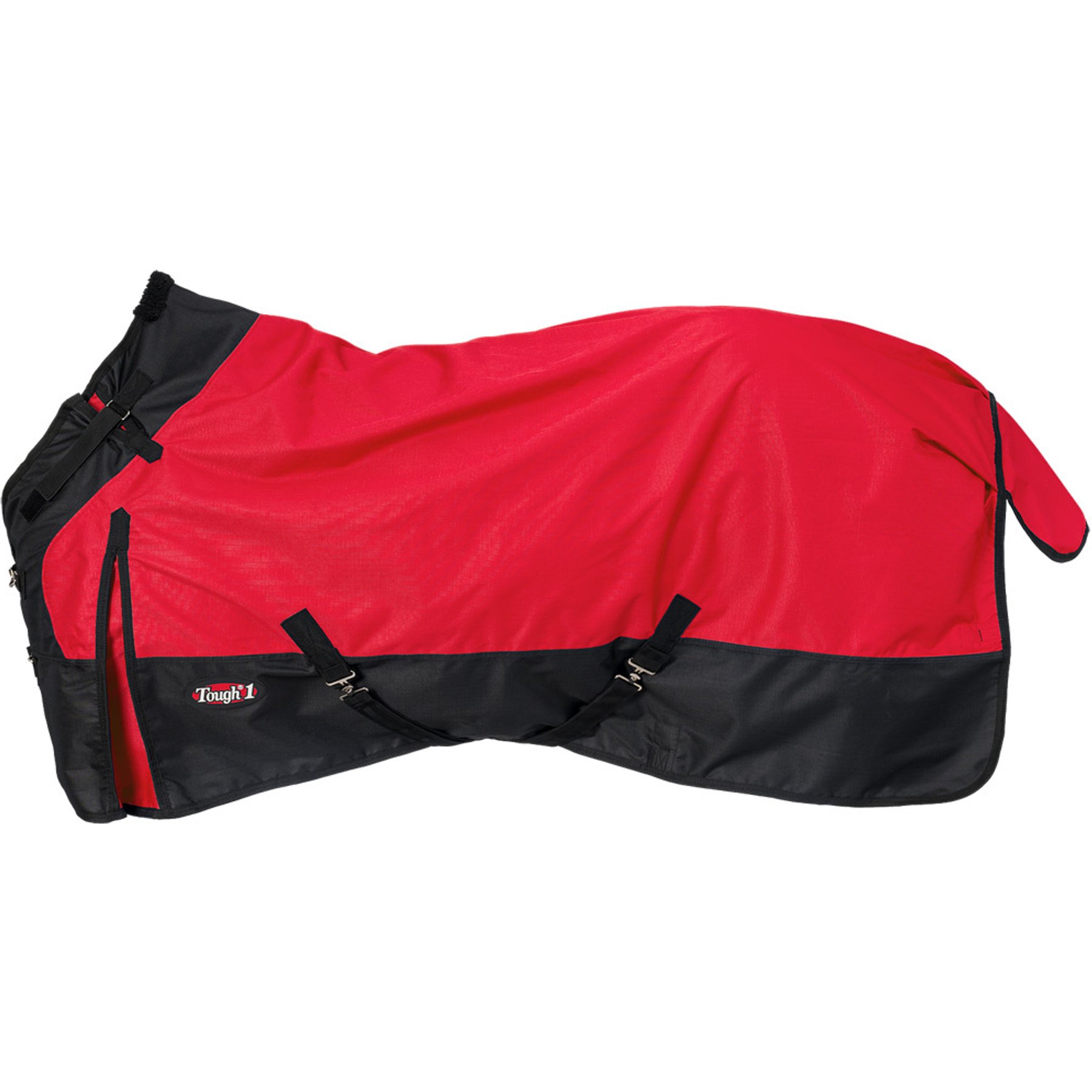 Tough1 1200D Turnout Horse Sheet with Snuggit Neck, Red, 81-in