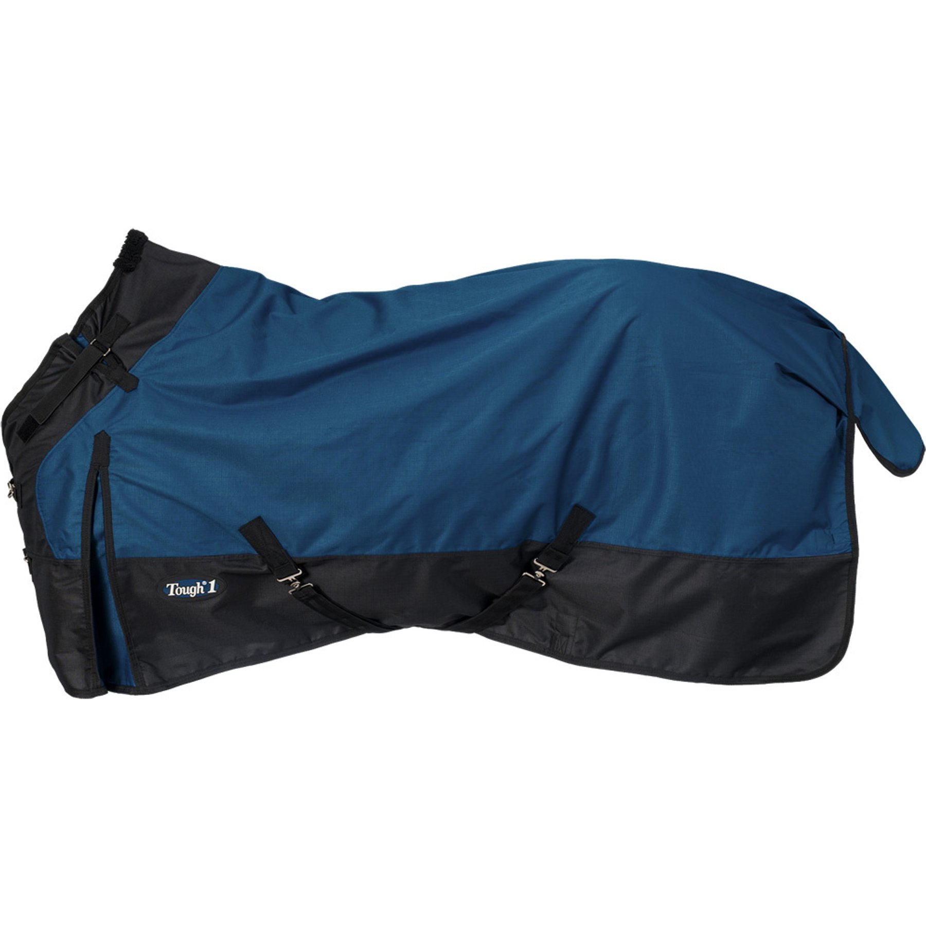 Tough1 1200D Turnout Horse Sheet with Snuggit Neck, Navy Blue, 78-in