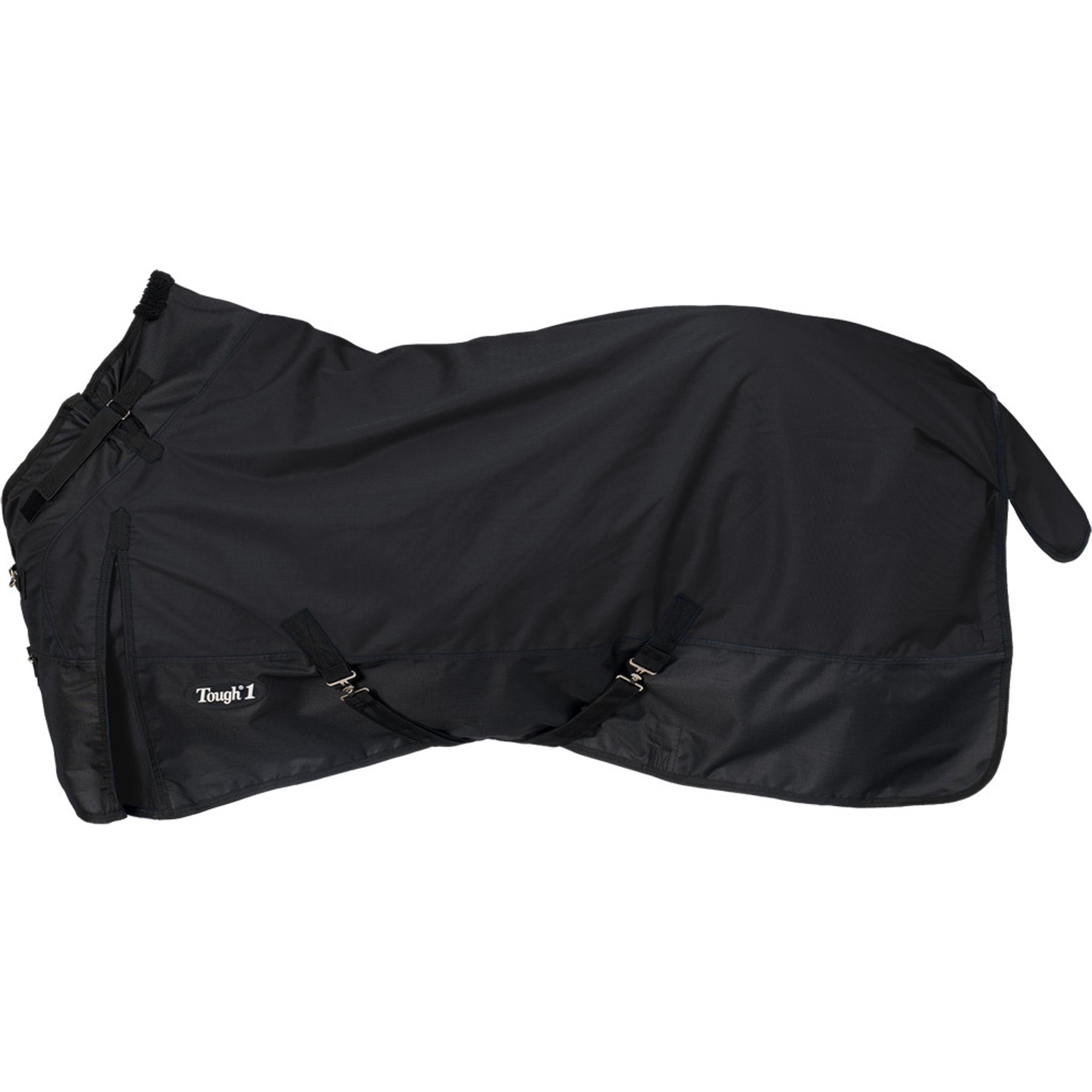Tough1 1200D Turnout Horse Sheet with Snuggit Neck, Black, 72-in