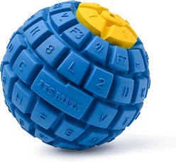 Petopia Squeaky Keyboard Ball Tough Dog Chew Toy, Blue, Medium