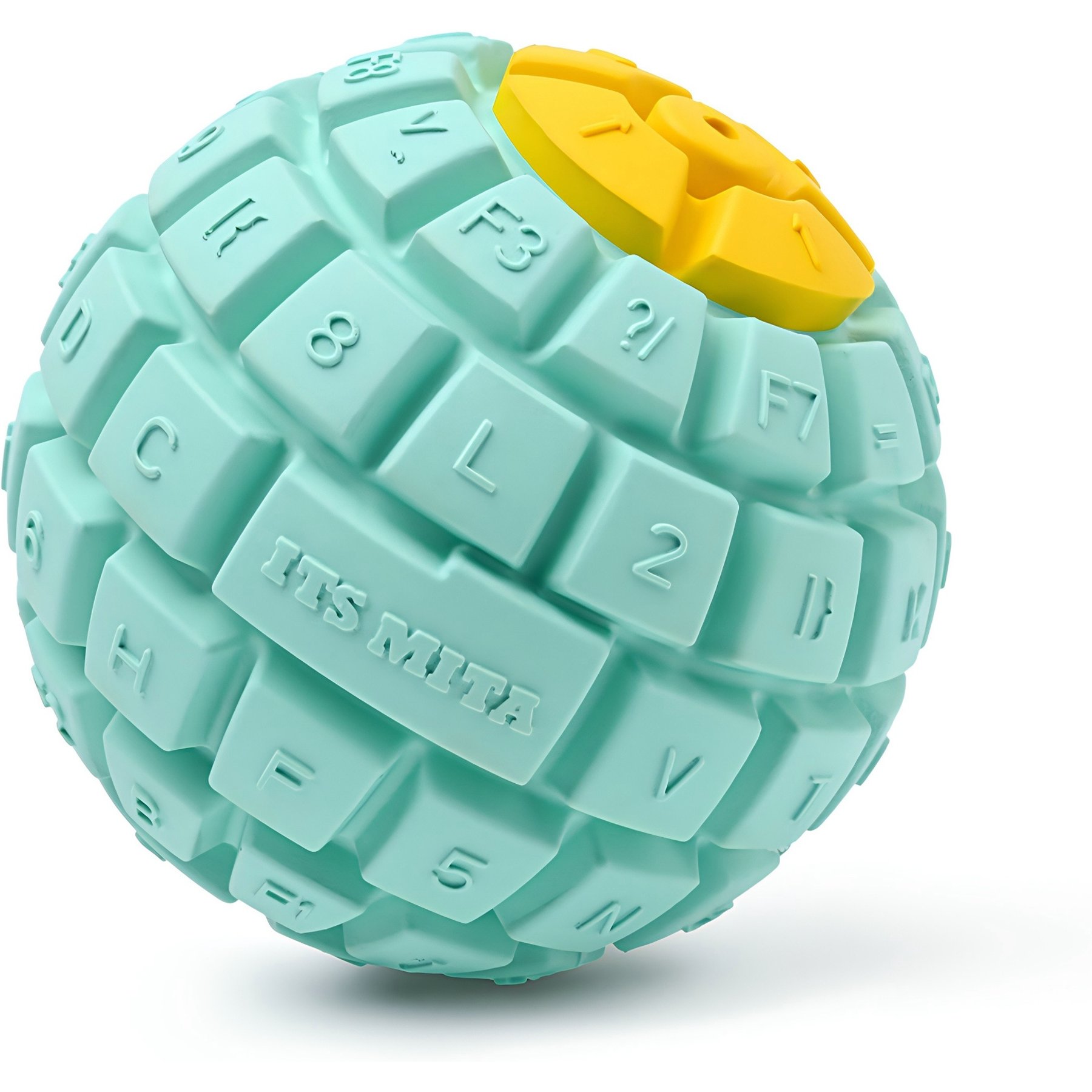 Petopia Squeaky Keyboard Ball Tough Dog Chew Toy, Light green, Large