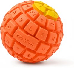 Petopia Squeaky Keyboard Ball Tough Dog Chew Toy, Orange, Medium