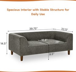 Yafylly Modern Linen Couch Sofa Bed with Backrest & Armrests for Medium & Large Dogs, Medium: 39.5 x 23 x 14-in, Grey slide 2 of 7