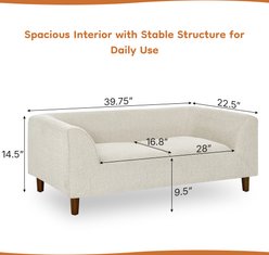 Yafylly Modern Linen Couch Sofa Bed with Backrest & Armrests for Medium & Large Dogs, Medium: 39.5 x 23 x 14-in, Beige slide 2 of 6