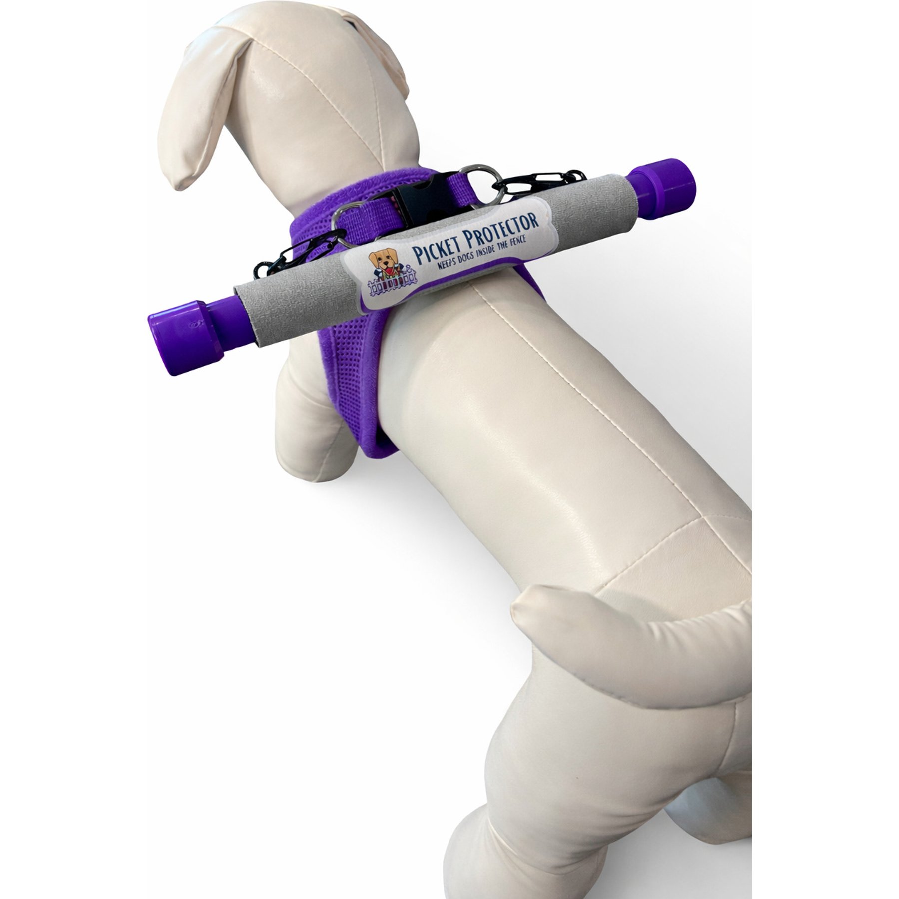 Picket Protector Classic Series Step-In Harness Bundle with X-Large Picket Protector, Purple, Large: 18 to 20.5-in chest