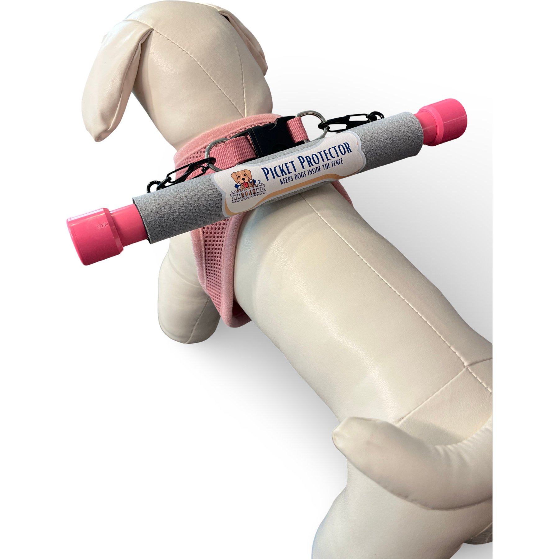 Picket Protector Classic Series Step-In Harness Bundle with X-Large Picket Protector, Pink, XX-Small: 11.5 to 13-in chest