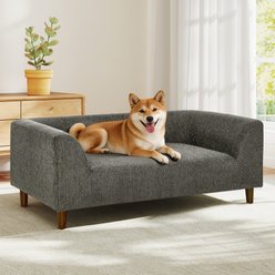 Yafylly Modern Linen Couch Sofa Bed with Backrest & Armrests for Medium & Large Dogs, Medium: 39.5 x 23 x 14-in, Grey
