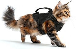 NonoPets Tailored Tactical Mesh Front Clip Dog & Cat Vest Harness with Control Handle, Black, Medium: 14.2 to 17.3-in chest