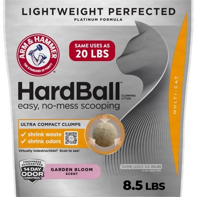 Arm & Hammer Litter Arm & Hammer Litter Platinum Hardball Garden Bloom Lightweight Easy No-Mess Scooping Clumping Cat Litter, 8.5-lb bag