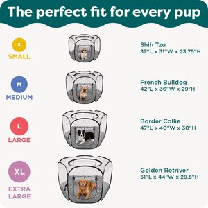 FurHaven Soft-Sided Dog & Cat Playpen, Red & Green, Large