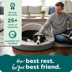 FurHaven Faux Sheepskin Snuggery Gel Top Cat & Dog Bed with Removable Cover, Espresso, 35-in slide 2 of 9