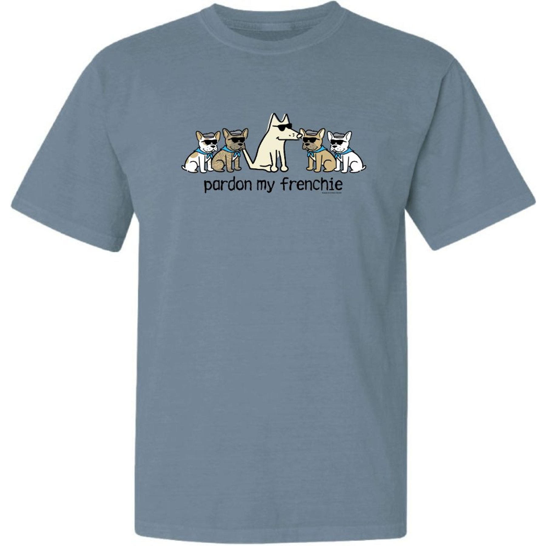 Teddy the Dog Pardon My Frenchie Classic Tee, Bluestone, X-Large