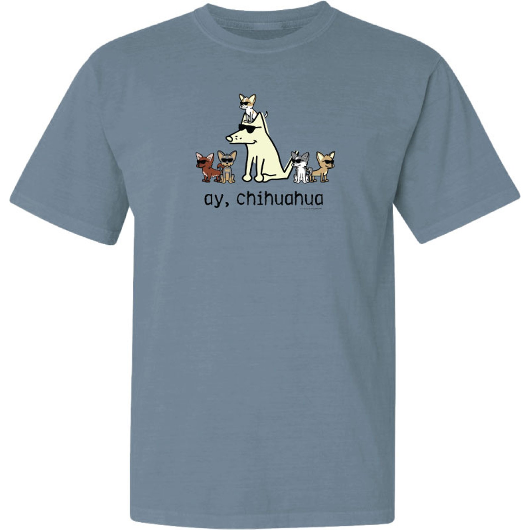 Teddy the Dog Ay Chihuahua Classic Tee, Bluestone, X-Large