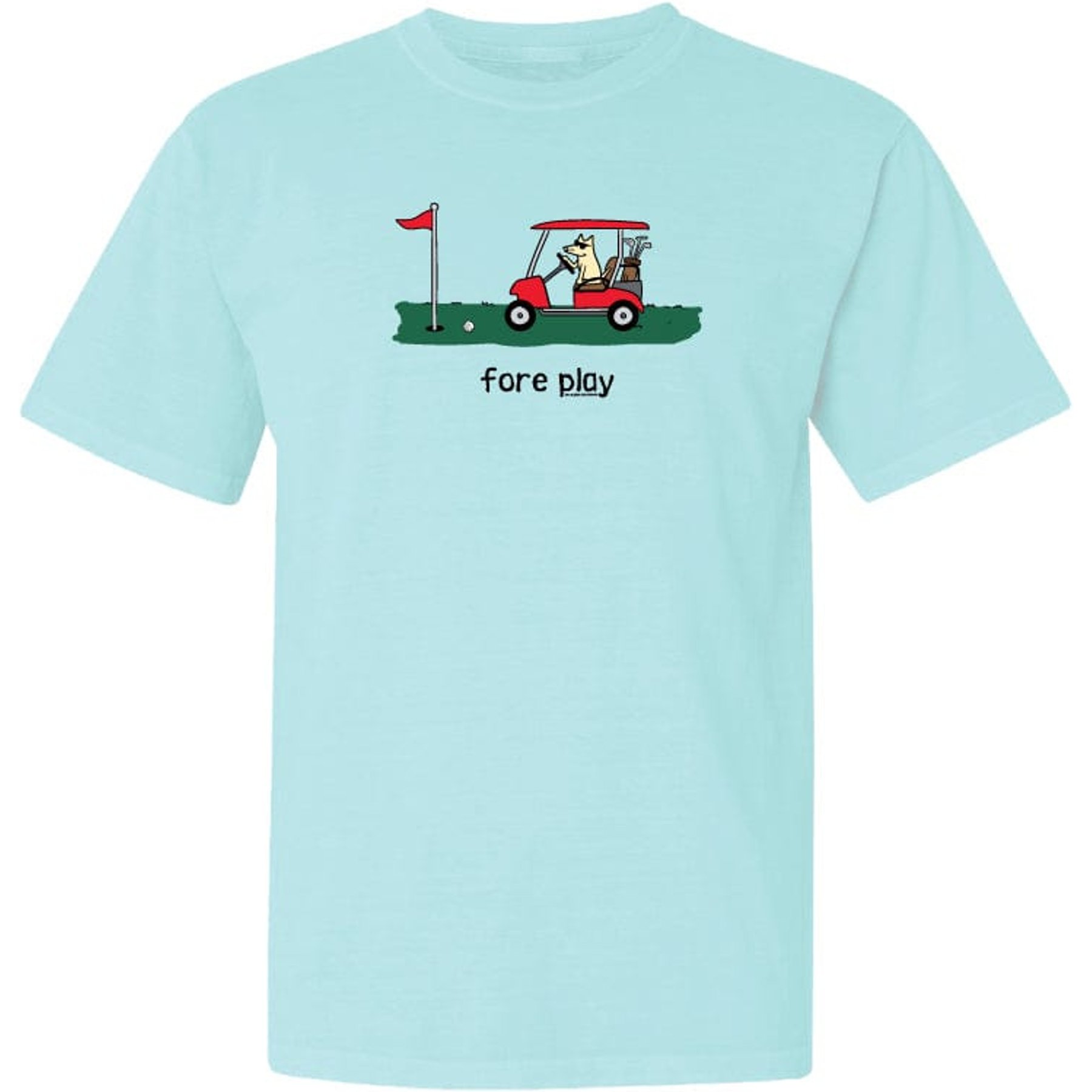 Teddy the Dog Foreplay Classic Tee, Sky Blue, XXX-Large