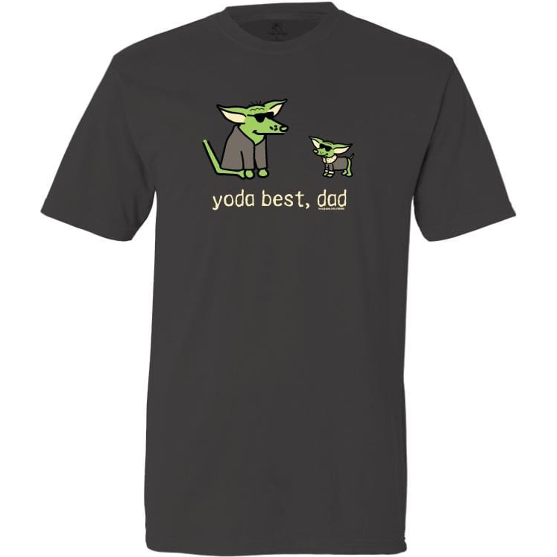 Teddy the Dog Yoda Best Dad Classic Tee, Black, Small